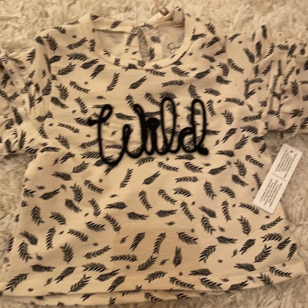 NWT Jessica Simpson Baby Girls Feather Print Wild Two Piece Set!